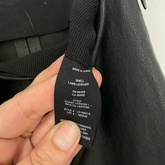 Theory Black Lambskin Leather Grunge Ankle Fit Skinny Luxury Baddie Pants 6 - Picture 8 of 10